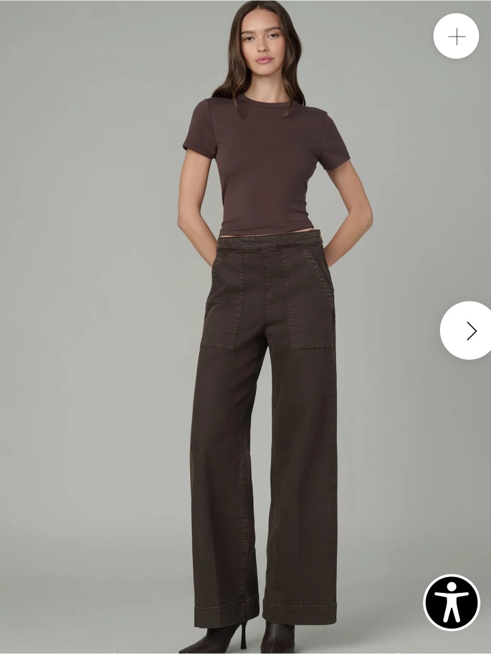 Joe’s Jeans THE SIDE ZIP WIDE LEG HIGH RISE in Coffee Bean, Size: 28